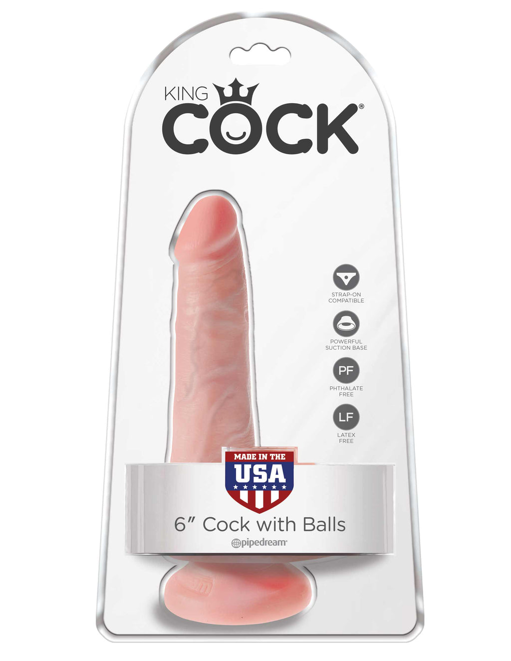 King Cock 6 Inch Cock With Balls - Light by Pipedream from LoveMart Co.