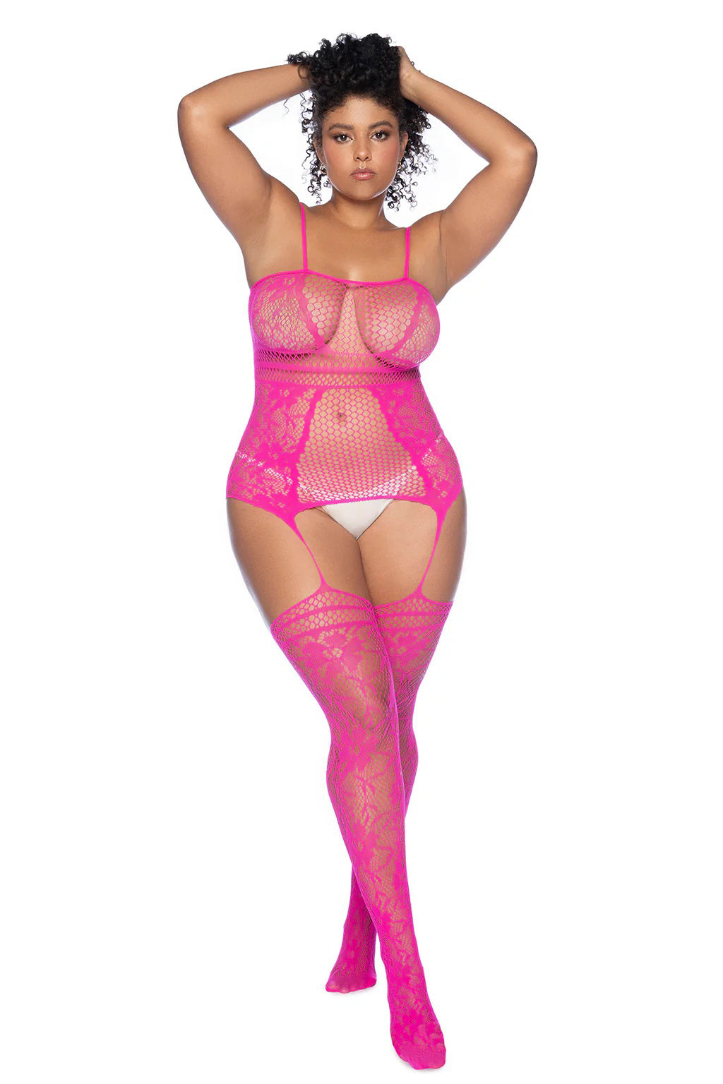 Curvy Aria Fishnet Body Stocking - X by Mapale from LoveMart Co.