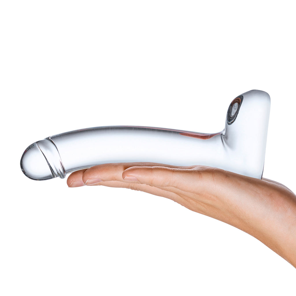 7 Inch Realistic Curved Glass G-Spot Dildo by Electric Novelties from LoveMart Co.