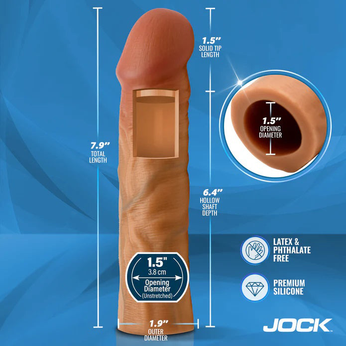 Jock 1.5" Silicone Penis Extension Sleeve - Medium by Curve Toys from LoveMart Co.