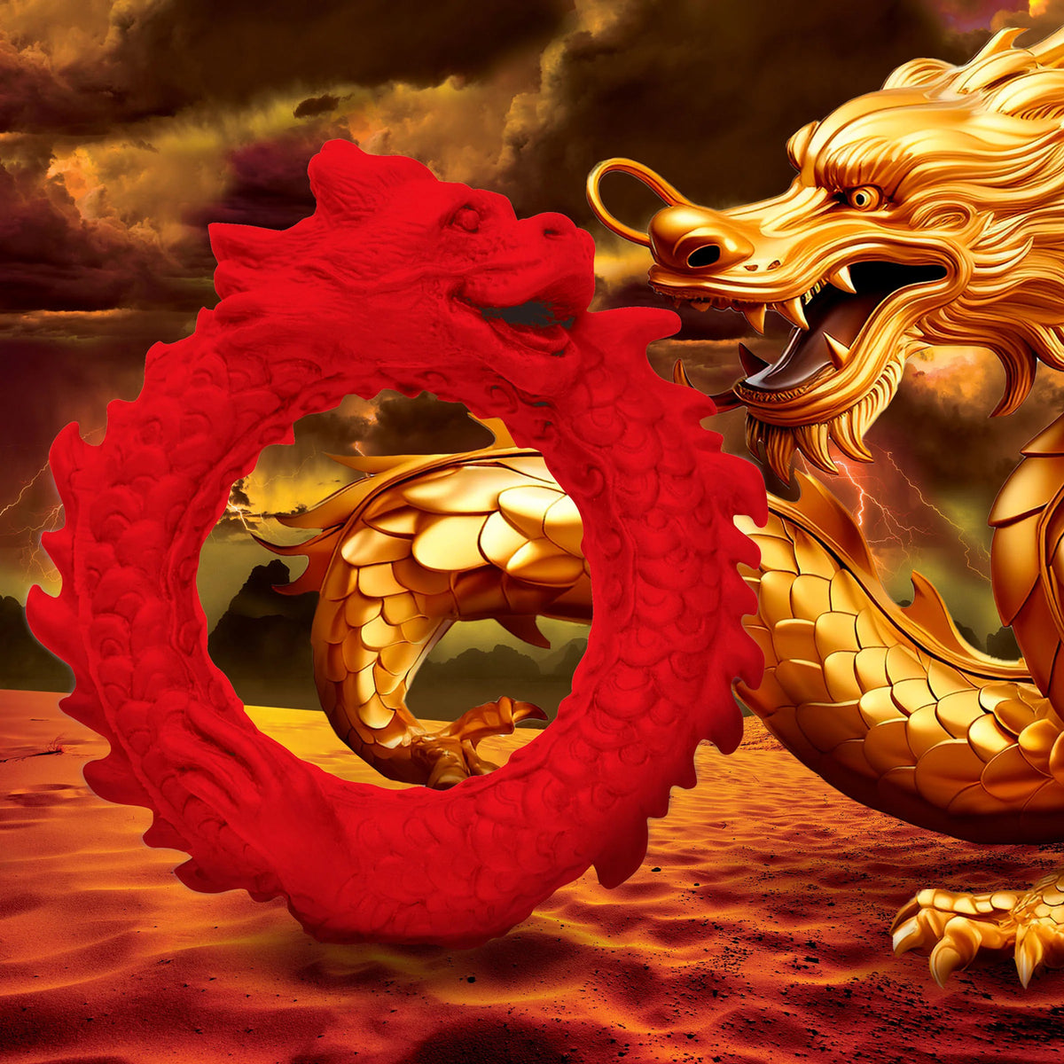 Rise of the Dragon Silicone Cock Ring by XR Brands from LoveMart Co.