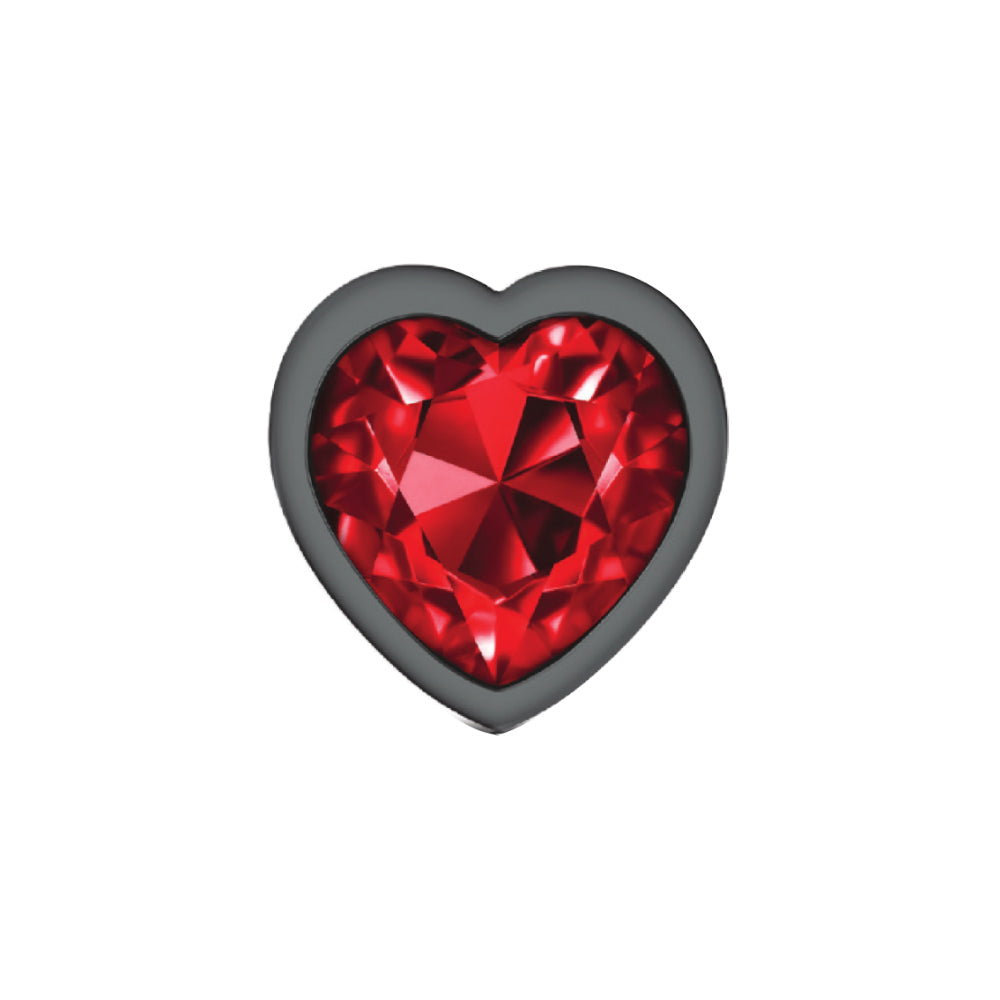 Deep Heart Gem Gunmetal Metal Plug - Lg by Viben from LoveMart Co.