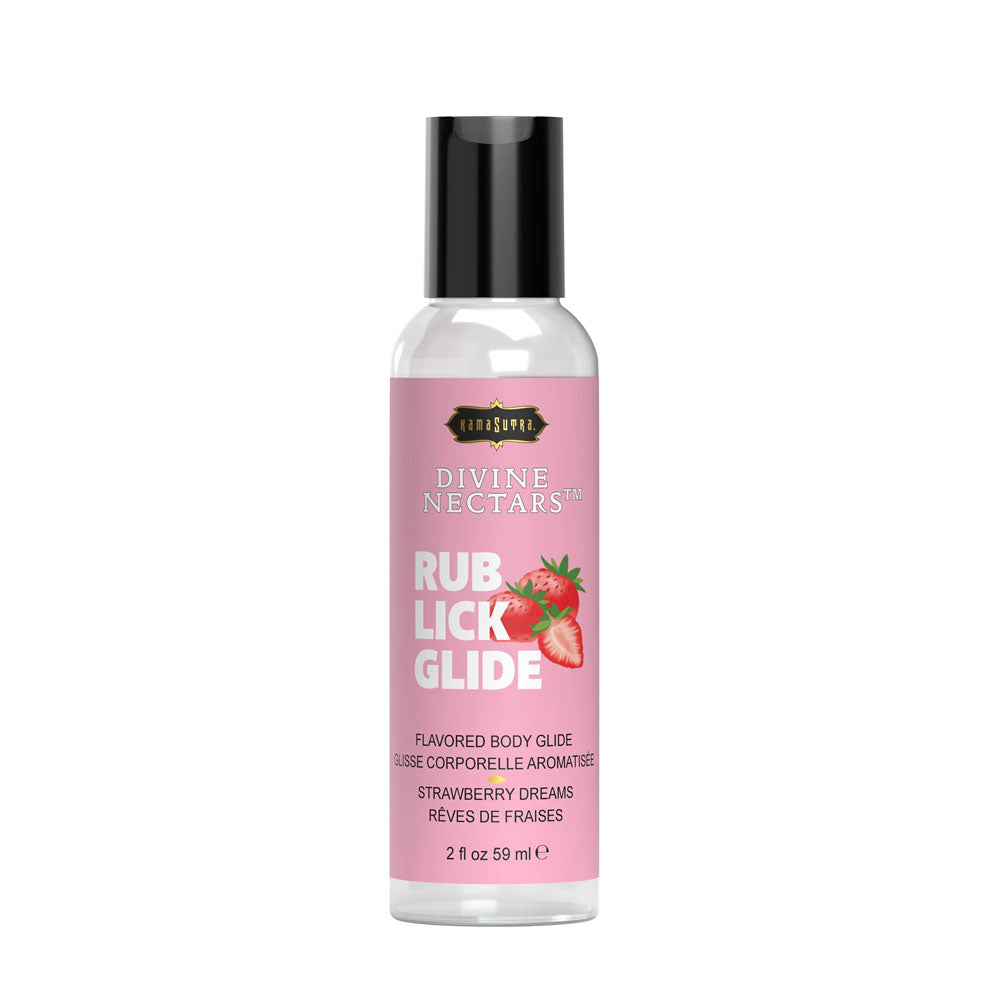 Divine Nectars Flavored Body Glide Strawberry Dreams 2oz/ 59ml by Kama Sutra from LoveMart Co.