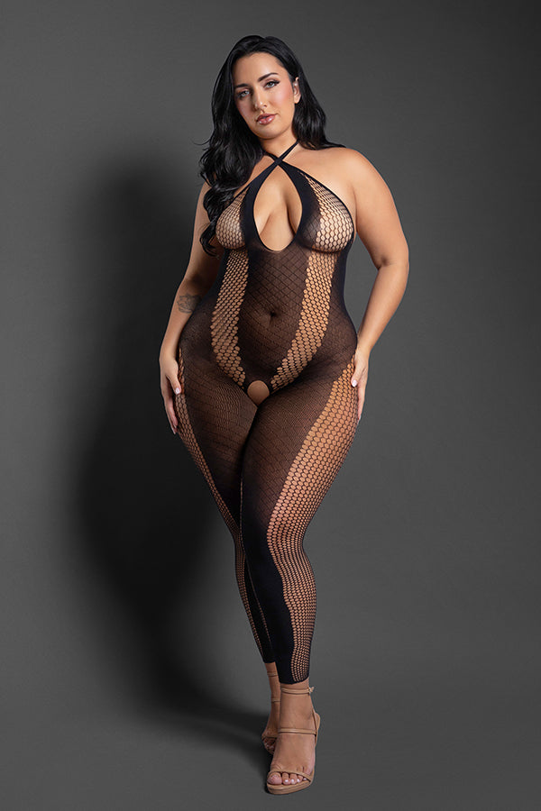 Make Your Move Footless Open Crotch Bodystocking - Queen by Fantasy Lingerie from LoveMart Co.