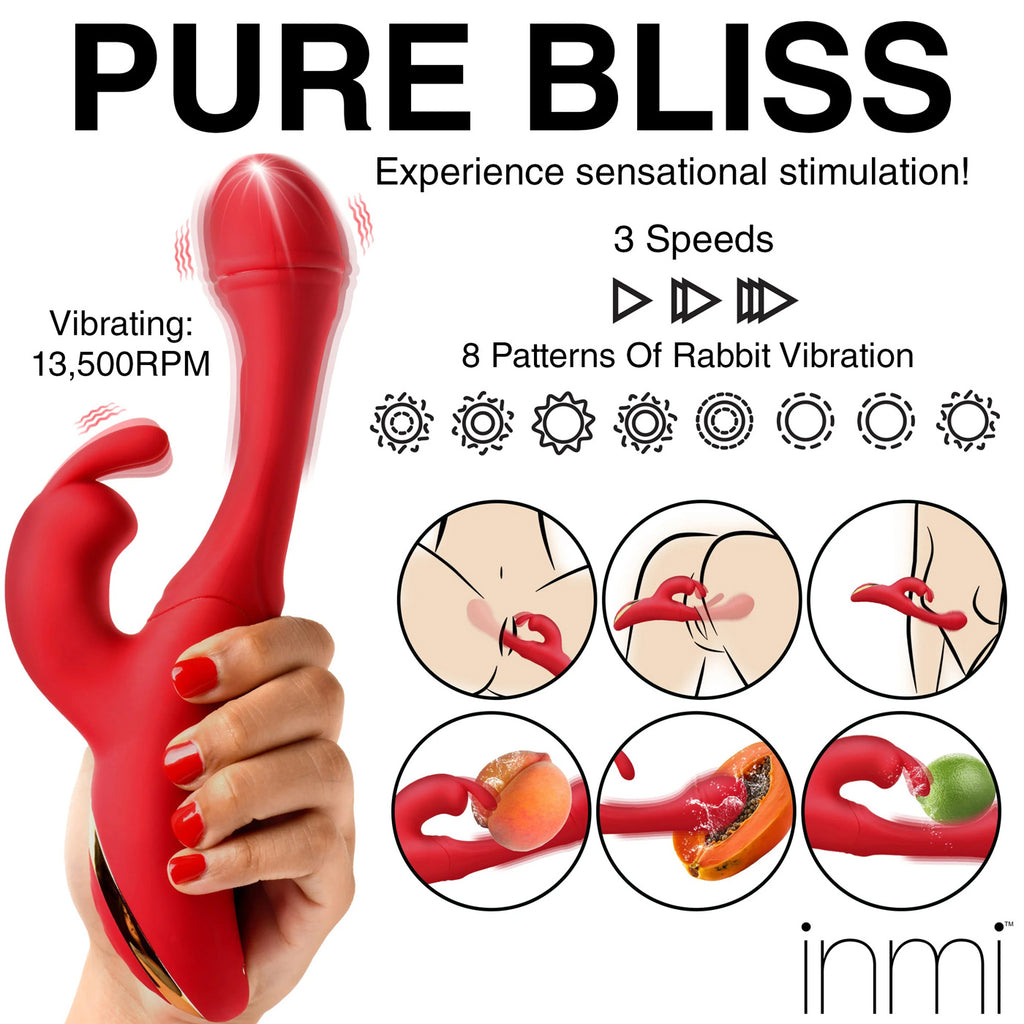 Rabbit Flick Flicking Silicone Rabbit Vibrator by XR Brands from LoveMart Co.