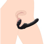 Slim Rider Ribbed Vibrating Silicone Strapless Strap-On by XR Brands from LoveMart Co.
