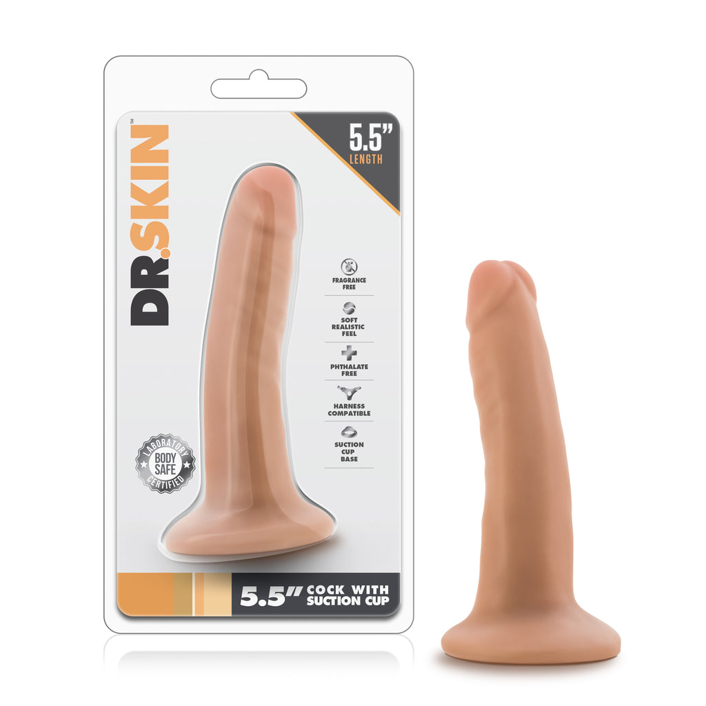 Dr. Skin - 5.5 Inch Cock with Suction Cup - Vanilla by Blush from LoveMart Co.