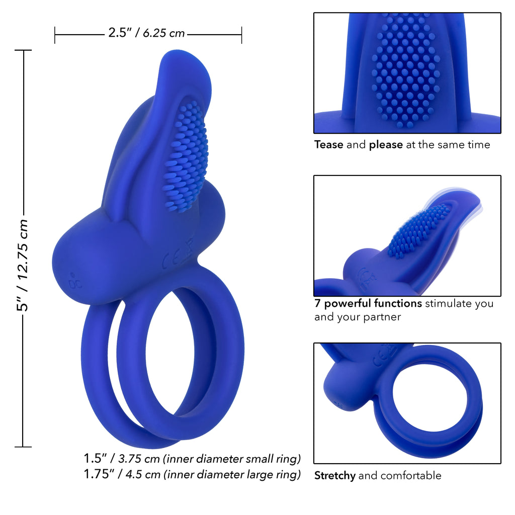 Silicone Rechargeable Dual Pleaser Enhancer by CalExotics from LoveMart Co.