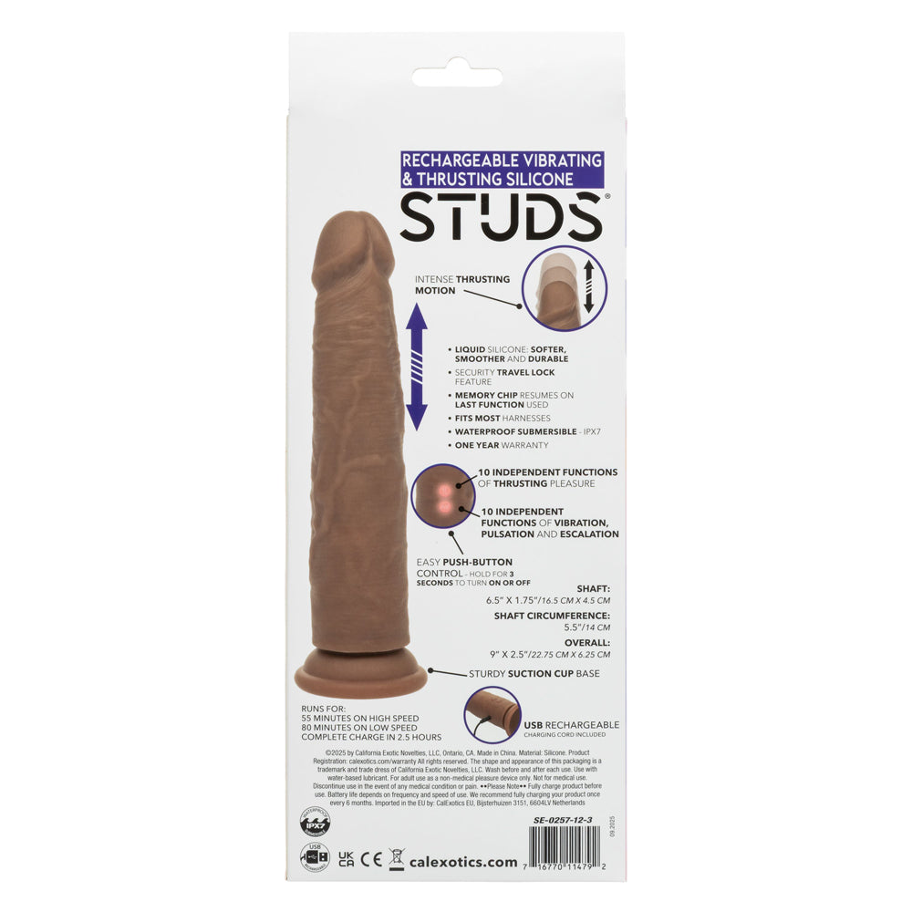 Rechargeable Vibrating and Thrusting Silicone Studs by CalExotics from LoveMart Co.