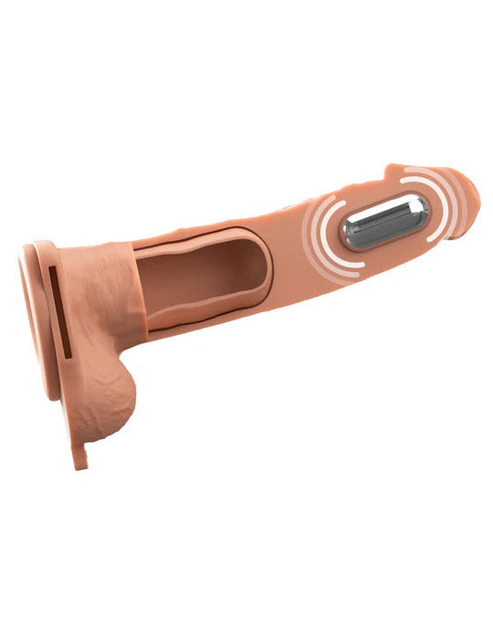 Fantasy X-Tensions Elite 7" Vibrating Hollow Silicone Strap-on - Light by Pipedream from LoveMart Co.