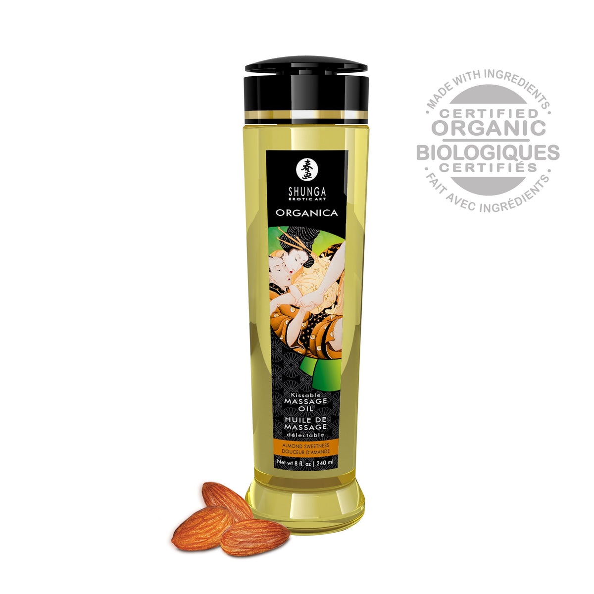 Organica Massage Oils - Almond Sweetness - 8 Fl. Oz. by Shunga from LoveMart Co.