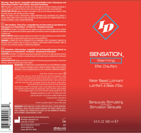 ID Sensation Warming Water Based Lubricant 8.5 Oz by ID - Lubricants from LoveMart Co.