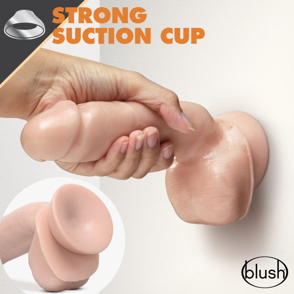 Dr. Skin Glide - 8.5 Inch Self Lubricating Dildo With Balls - Vanilla by Blush from LoveMart Co.