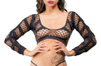 Horizontal Stripes Mesh Crotchless Leggings - One Size by Beverly Hills Naughty Girl from LoveMart Co.