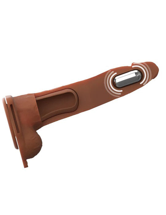 Fantasy X-Tensions Elite 8" Vibrating Hollow Silicone Strap-on by Pipedream from LoveMart Co.