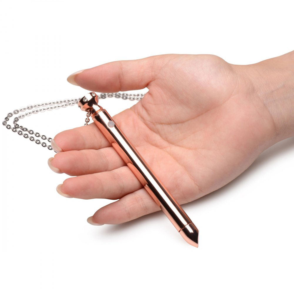 7x Vibrating Necklace - Rose Gold by XR Brands from LoveMart Co.