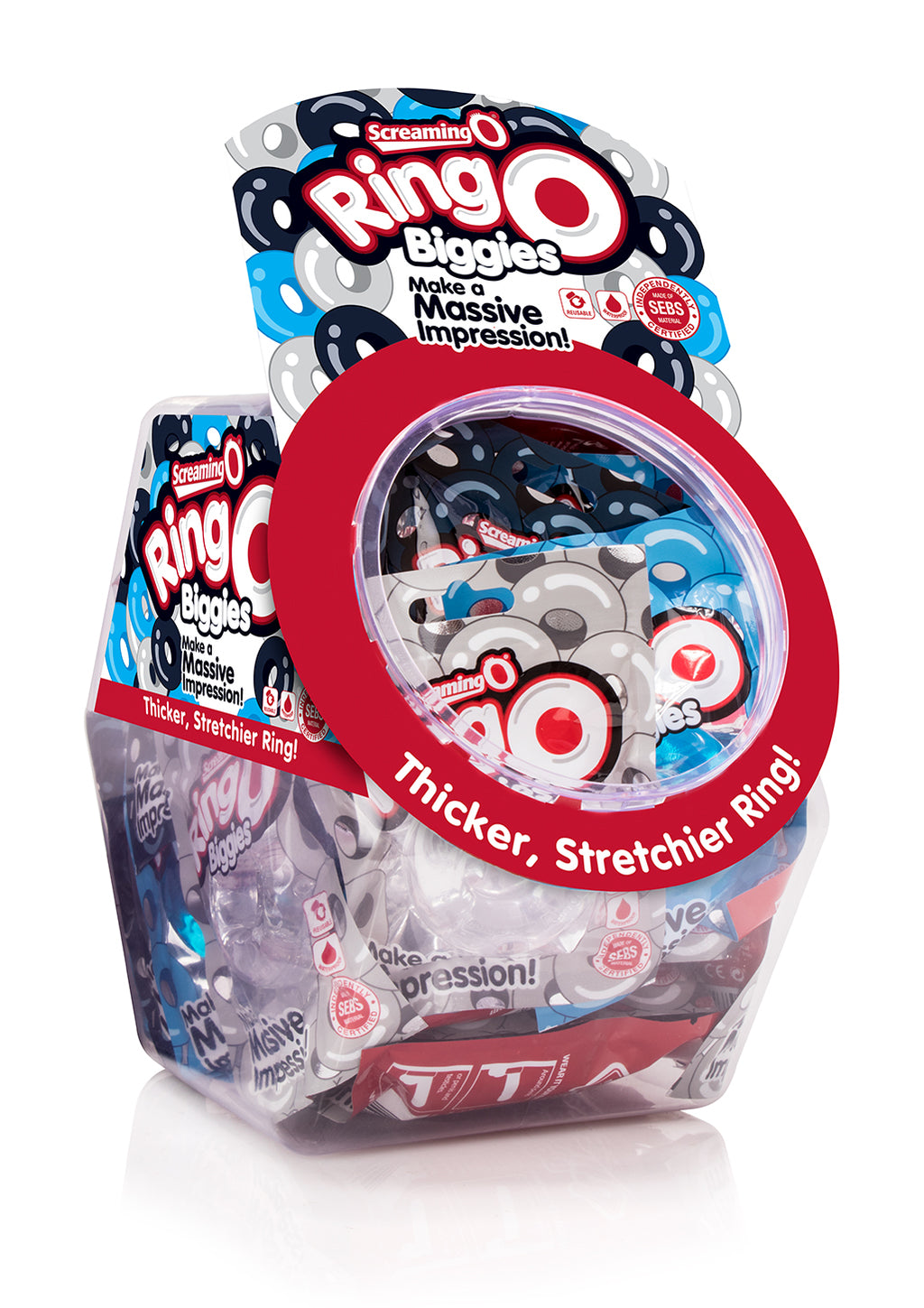 Ringo Biggies - 36 Count Candy Bowl - Assorted by Screaming O from LoveMart Co.