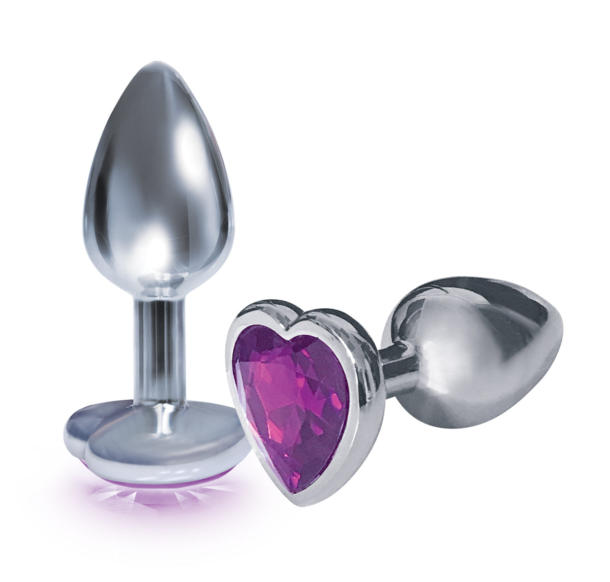 The 9's the Starter Heart Bejeweled Stainless Steel Plug - Violet by Icon Brands from LoveMart Co.