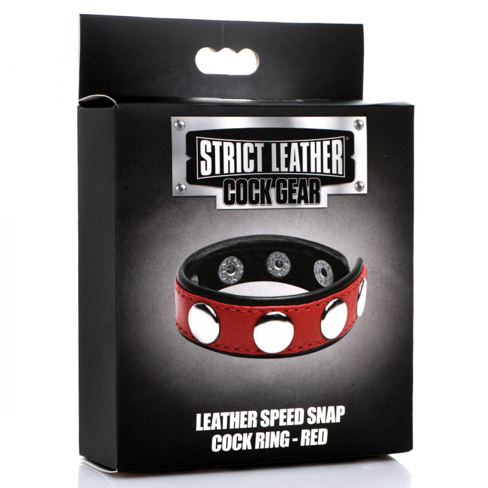 Cock Gear Leather Speed Snap Cock Ring by XR Brands from LoveMart Co.
