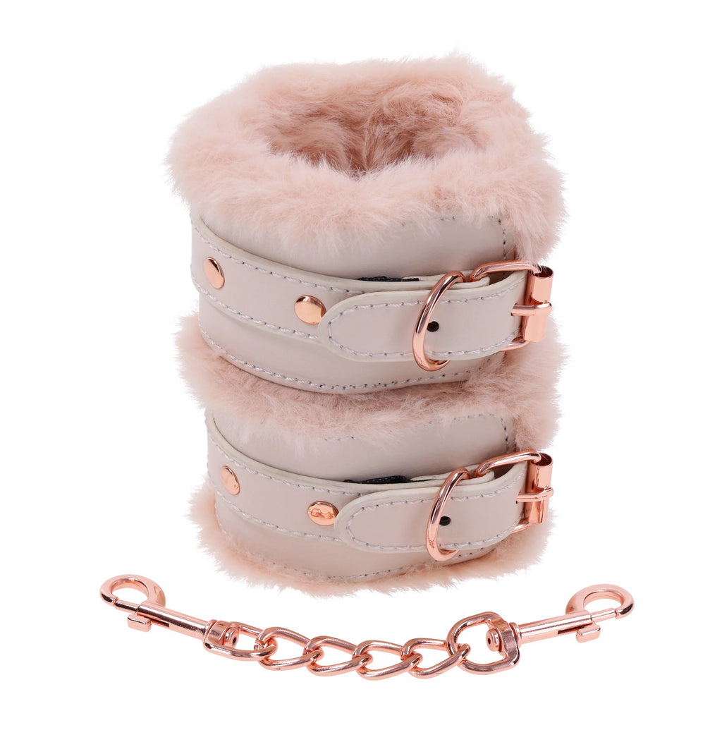 Peaches N Creame Fur Handcuffs by Sportsheets from LoveMart Co.