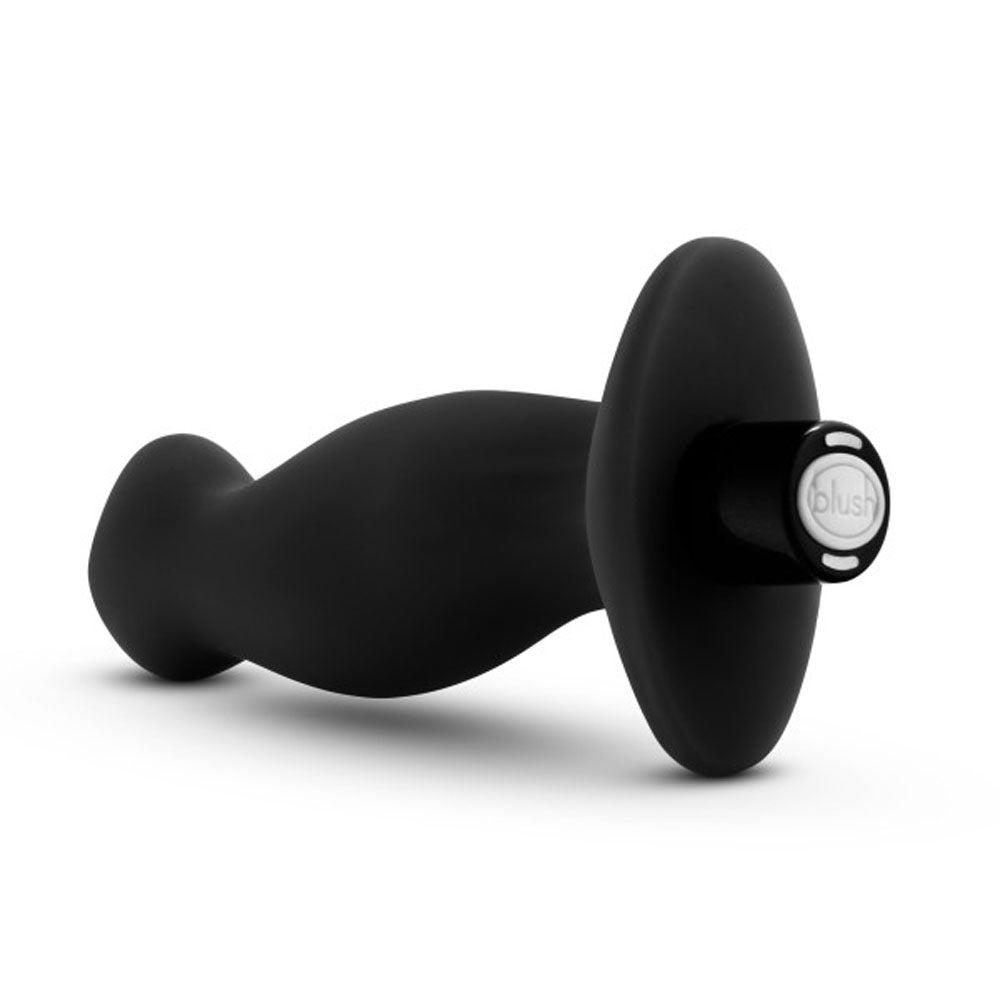Anal Adventures - Silicone Vibrating Prostate Massager 02-Black by Blush from LoveMart Co.