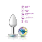 Iridescent Round Gem Silver Metal Plug - Sm by Viben from LoveMart Co.