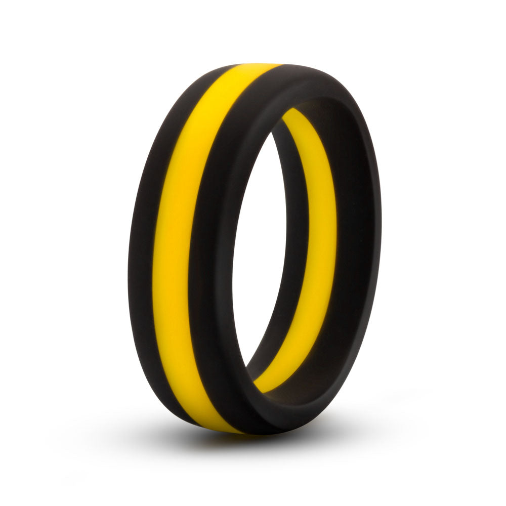 Performance - Silicone Go Pro Cock Ring - Black/gold/black by Blush from LoveMart Co.