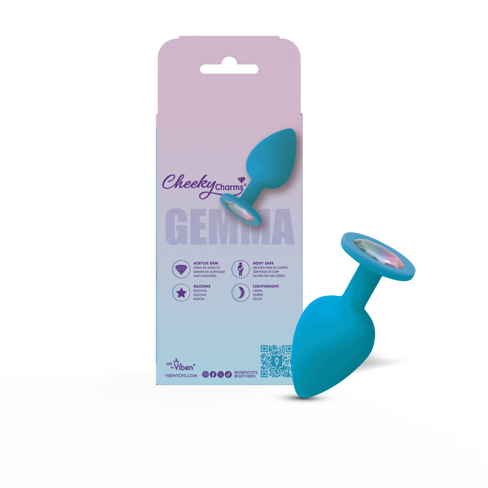Gemma Clear Iridescent Gem Silicone Plug - L by Viben from LoveMart Co.