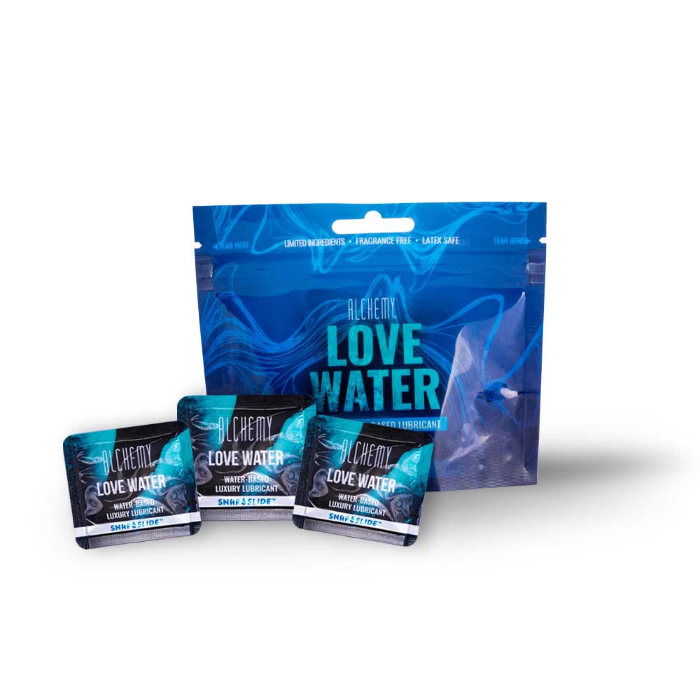 Alchemy Love Water Snap Slide Disp 12 pks 16ct -Water-Based Lube by Alchemy from LoveMart Co.