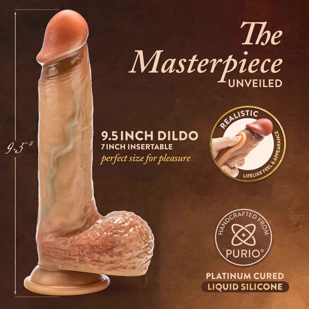 Renaissance Raphael 9.5" Sliding Foreskin Dildo With Squeezable Balls by Blush from LoveMart Co.