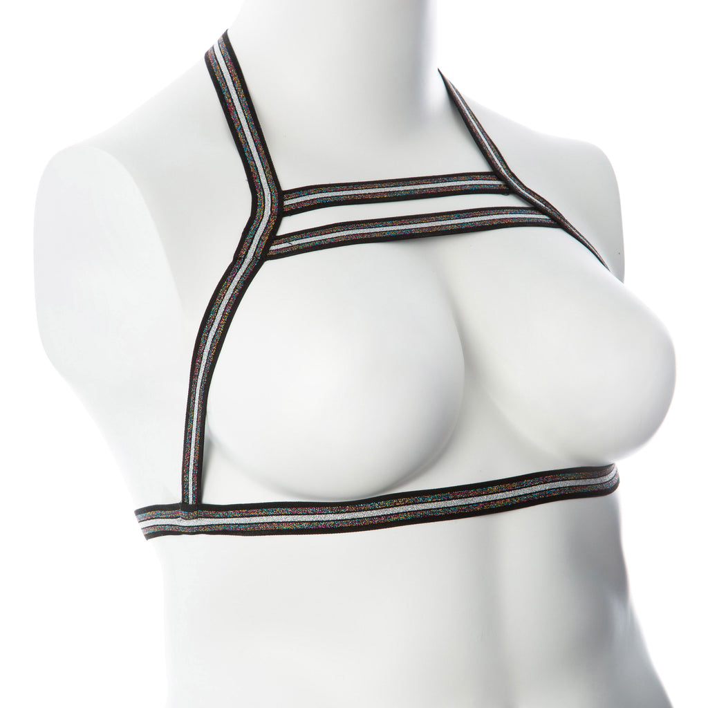 Gender Fluid Silver Lining Harness - Large/xxlarge - Multi-Color by Voodoo Toys from LoveMart Co.