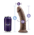 Au Naturel - 8 Inch Dildo With Suction Cup - Chocolate by Blush from LoveMart Co.