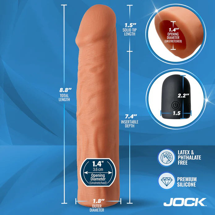 Jock Vibrating Penis Extension with Remote - Medium by Curve Toys from LoveMart Co.