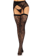 2 Pc Rachel Lace Thigh High and Crossover Garter Belt - One Size by Leg Avenue from LoveMart Co.