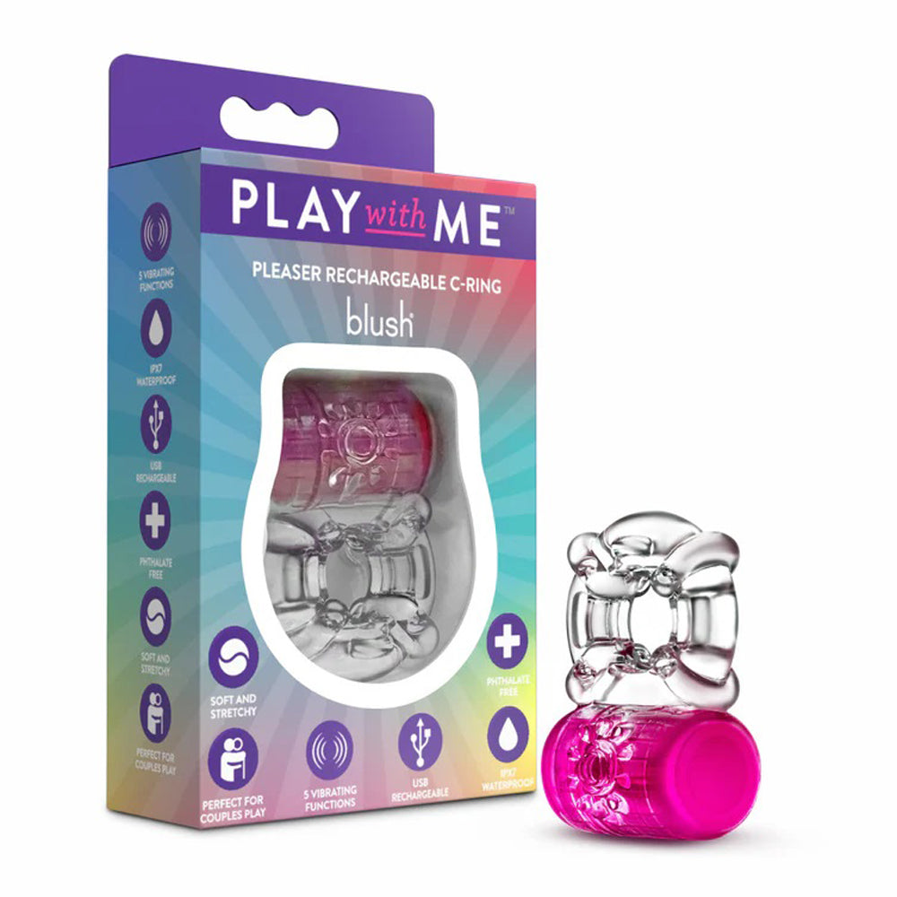 Play With Me Pleaser Rechargeable C-Ring by Blush from LoveMart Co.