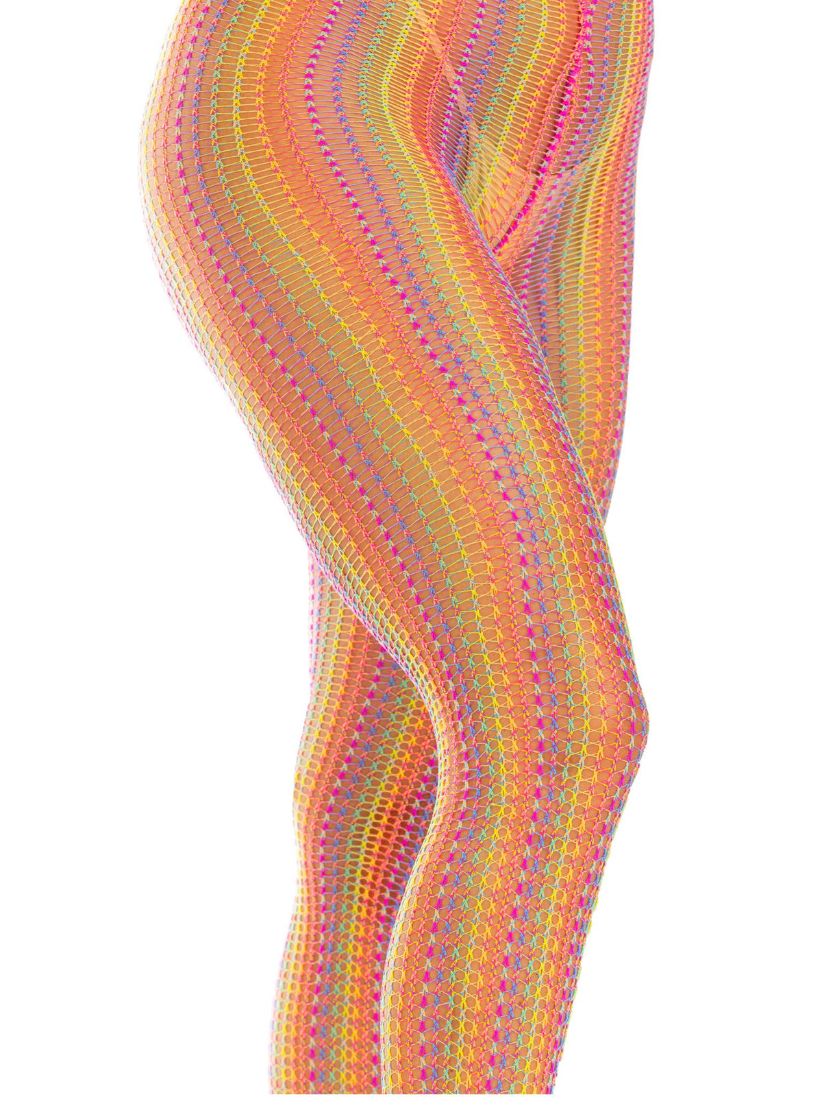 Rainbow Crochet Net Tights - One Size - Multicolor by Leg Avenue from LoveMart Co.