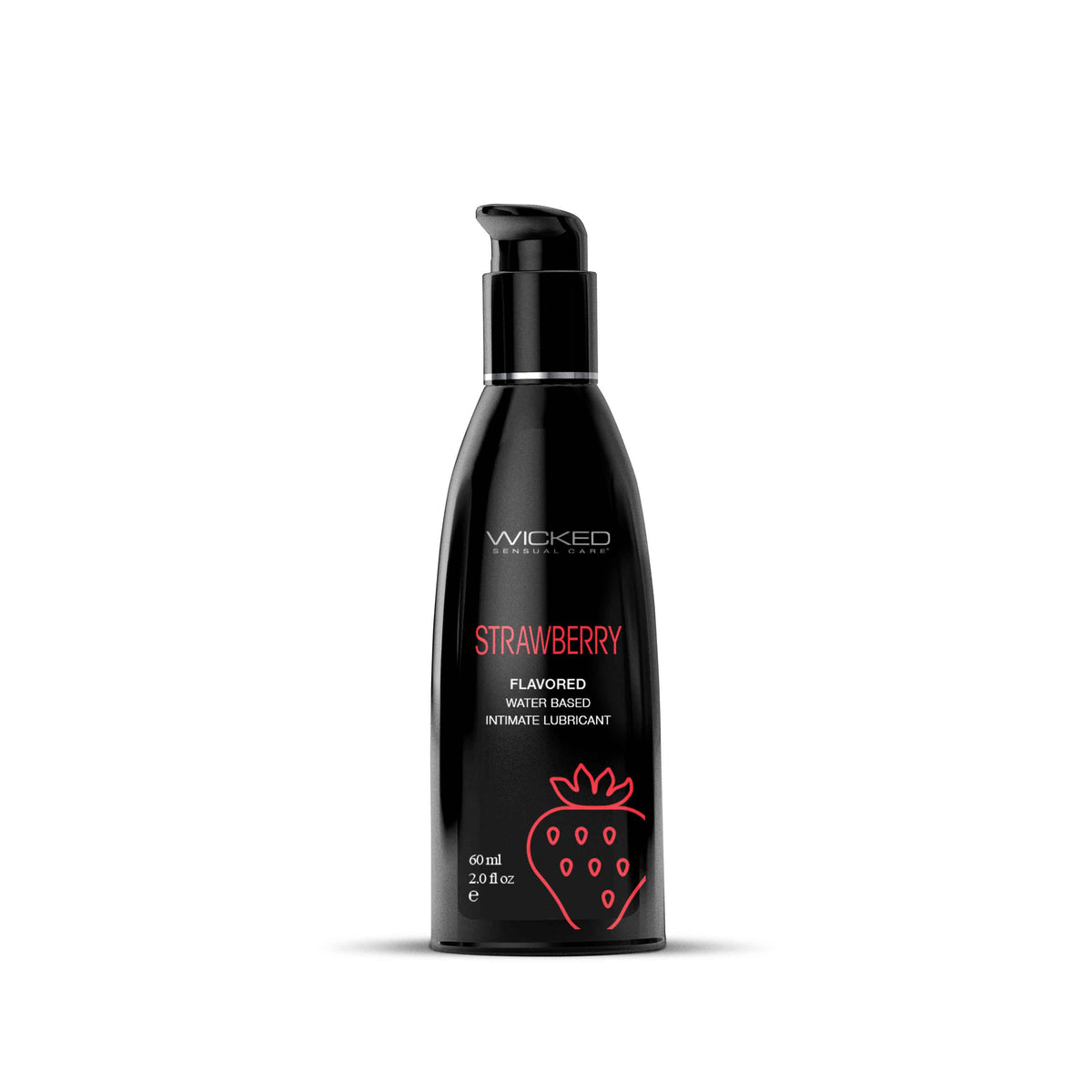 Strawberry Flavored Water Based Intimate Lubricant - 2 Fl. Oz. by Wicked Sensual Care from LoveMart Co.