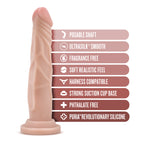 Dr. Skin Silicone Dr. Carter 7 Inch Dong With Suction Cup Vanilla by Blush from LoveMart Co.