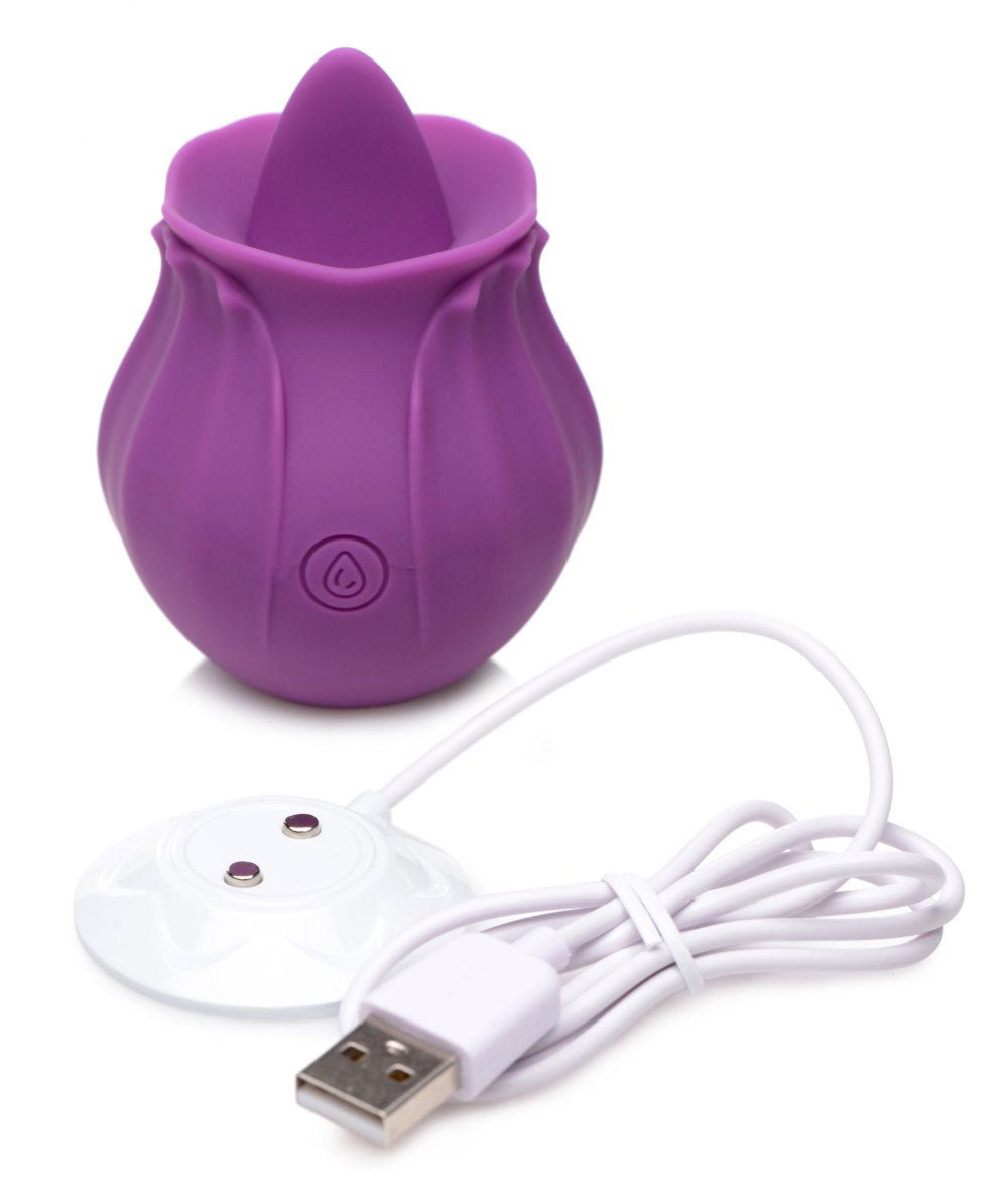 Inmi - Bloomgasm Wild Violet Licking Silicone Stimulator - Violet by XR Brands from LoveMart Co.
