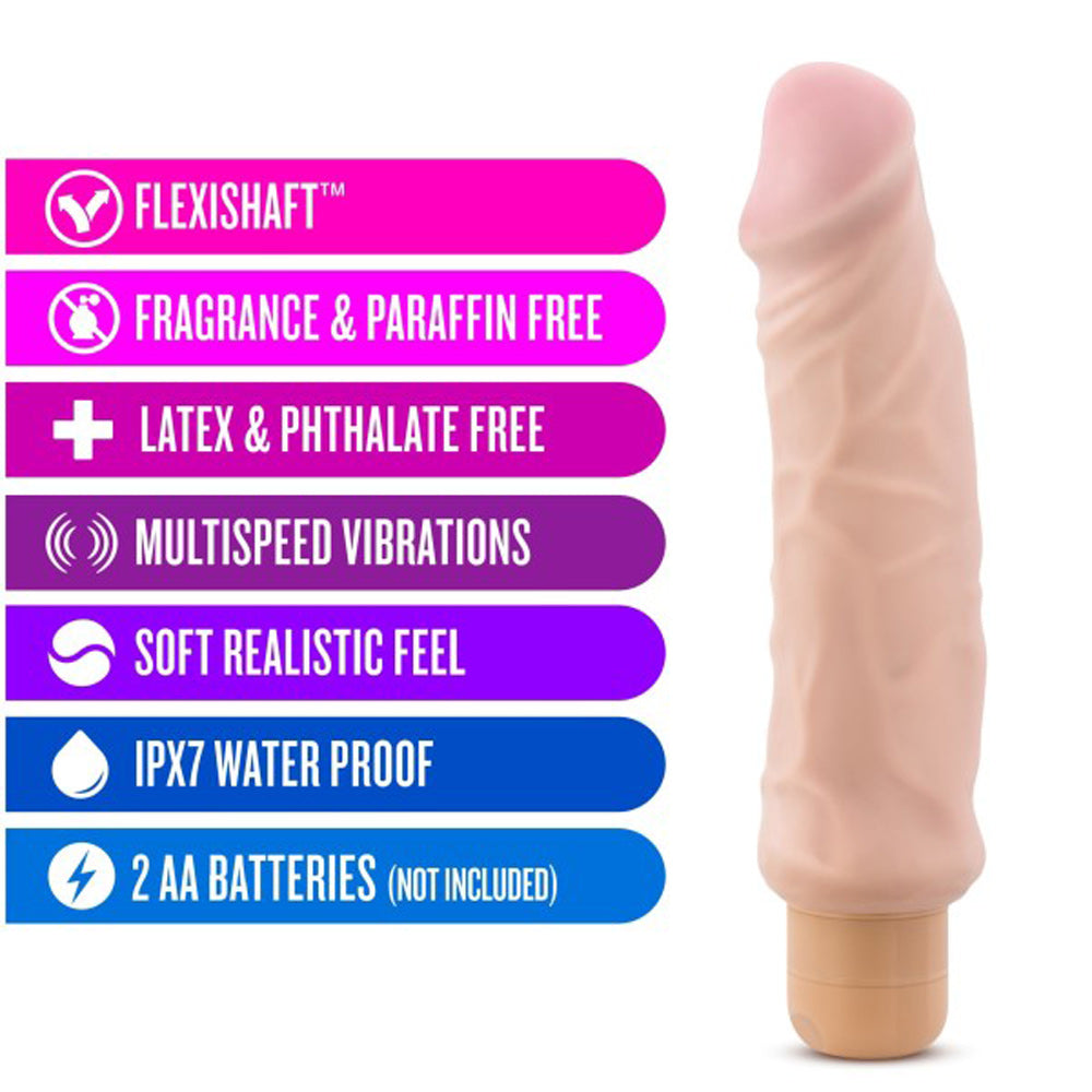 X5 Plus - Hard on Vibrating 9 Inch Dildo - Natural by Blush from LoveMart Co.