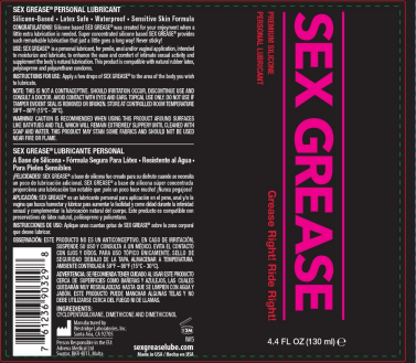 Sex Grease Silicone Based 4.4 Oz by ID - Lubricants from LoveMart Co.