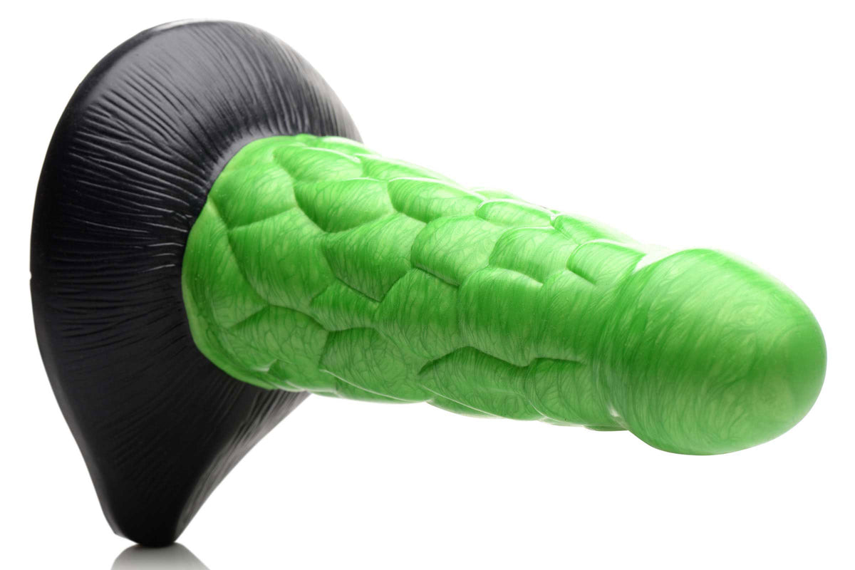 Radioactive Reptile Thick Scaly Silicone Dildo by XR Brands from LoveMart Co.