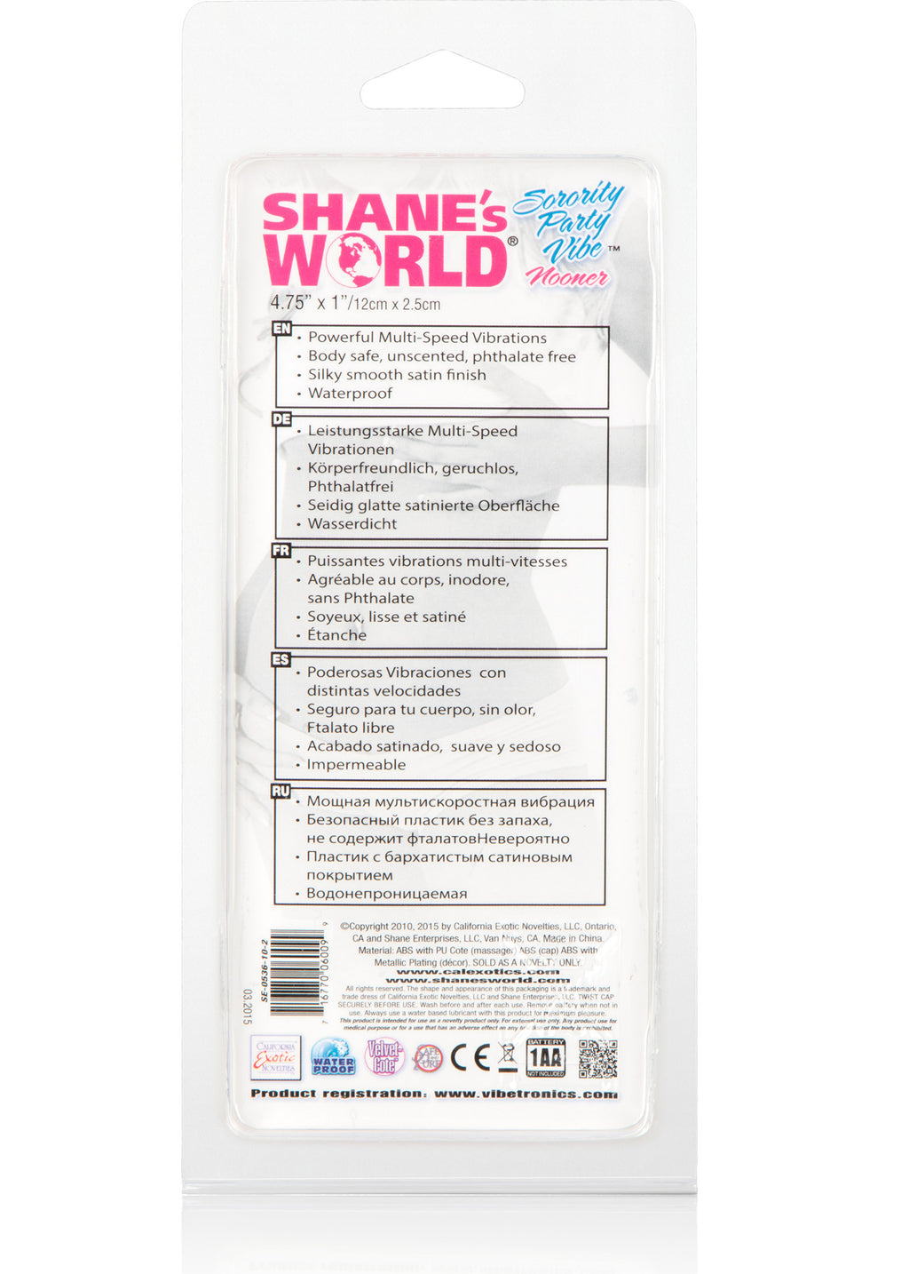 Shanes Worlds Sorority Party Vibe Nooner by CalExotics from LoveMart Co.