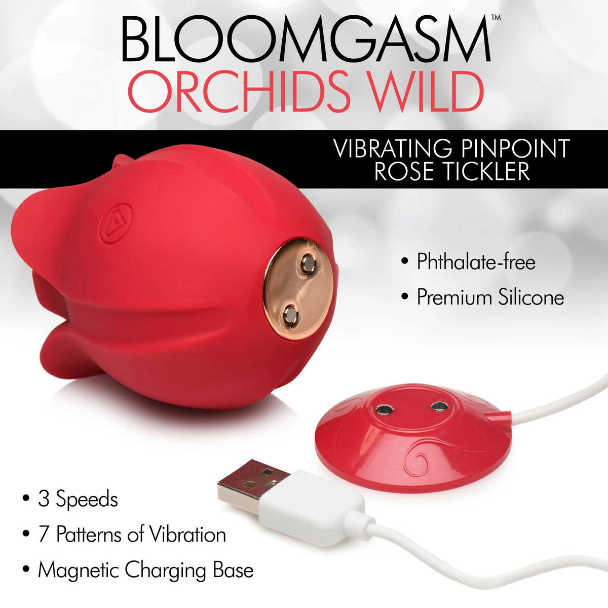Orchids Wild Vibrating Pinpoint Rose Tickler by XR Brands from LoveMart Co.