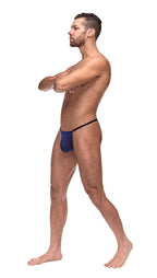 Diamond Mesh Posing Strap - One Size - Navy by Male Power from LoveMart Co.