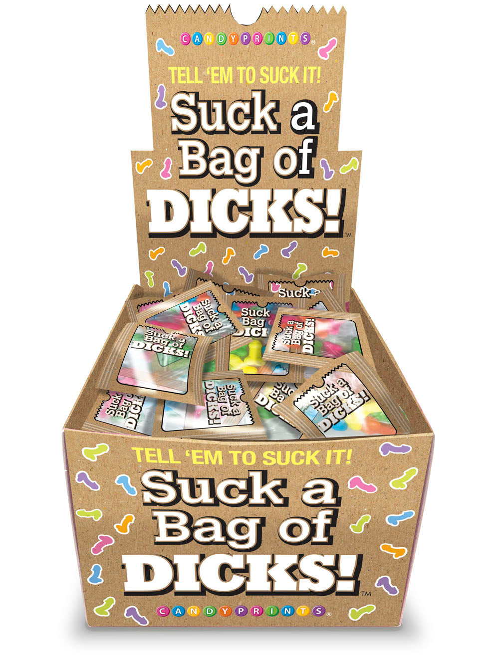 Suck a Bag of Dicks Display 100pk by Little Genie from LoveMart Co.