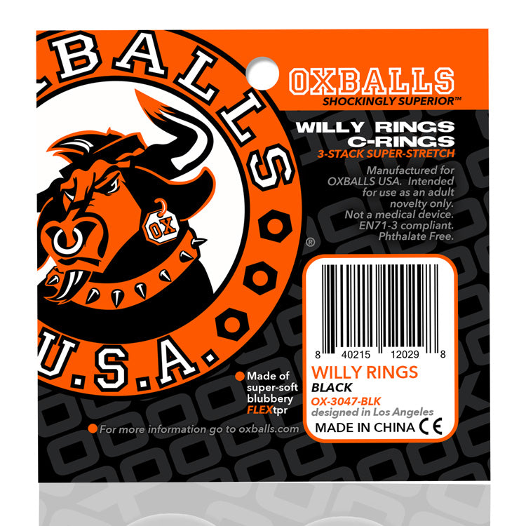 Willy Rings 3-Pack Cockrings by Oxballs from LoveMart Co.
