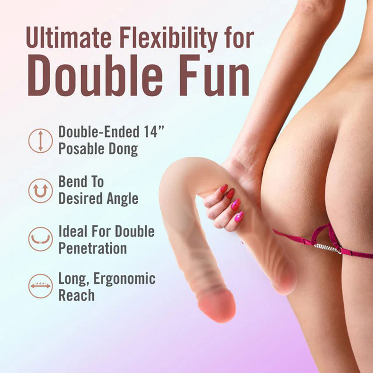 Dr. Skin Plus - 14 Posable Double Dong by Blush from LoveMart Co.