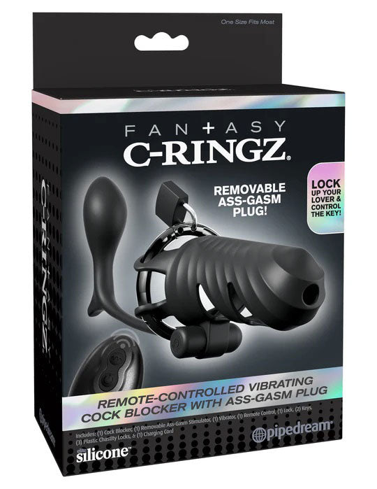 Fantasy C-Ringz Remote-Controlled Vibrating Cock Blocker w/ Ass-Gasm by Pipedream from LoveMart Co.