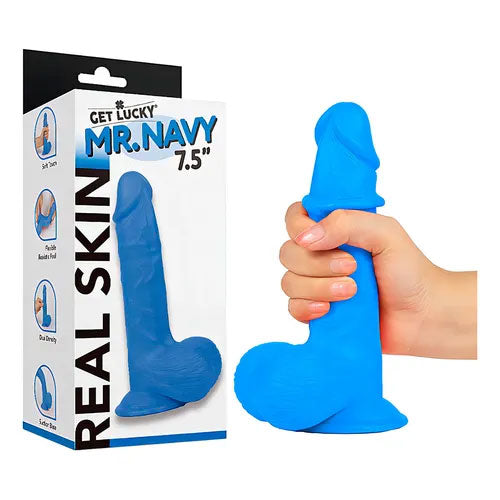 Real Skin Mr. Navy 7.5" Dual Layer Dildo by Viben from LoveMart Co.